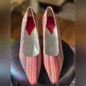 Charles Jourdan Multicolor Striped Heels
